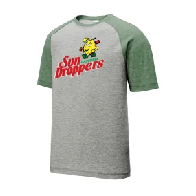 Gastonia SunDroppers Gray & Green Raglan Performance T-shirt