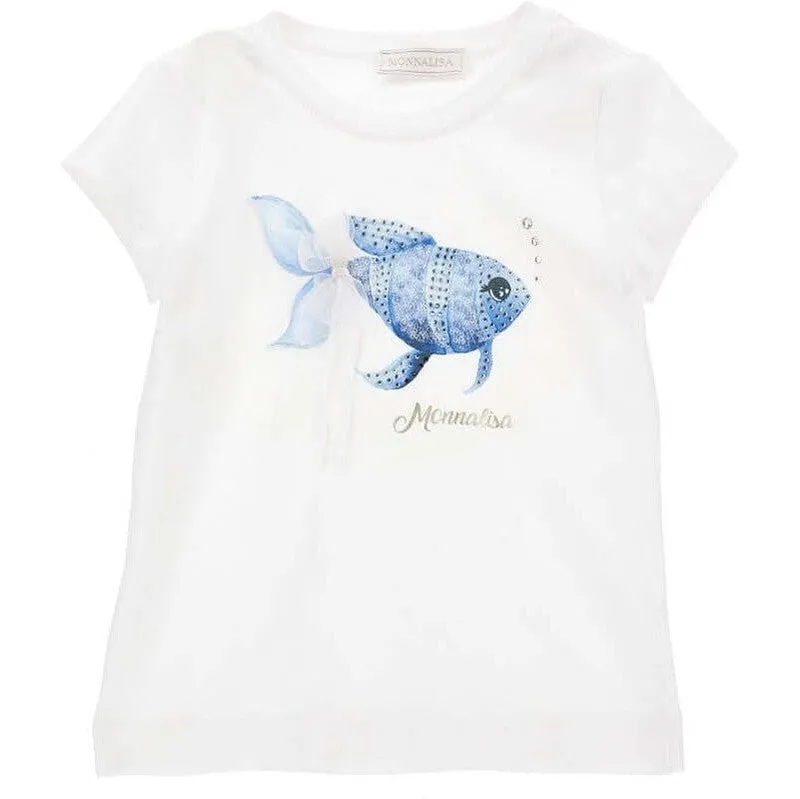 Girls White Fish T-Shirt