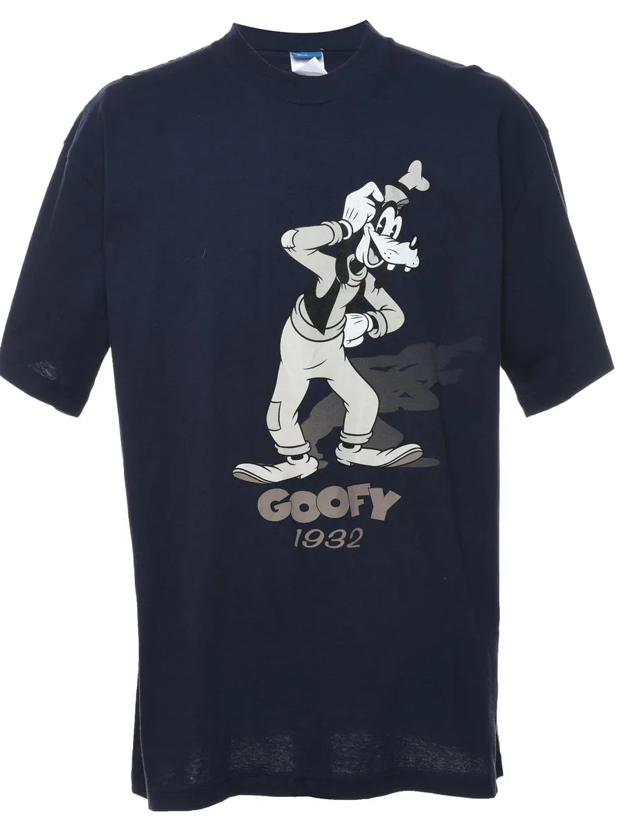 Goofy Navy, Red & White T-Shirt Cartoon T-shirt - XL