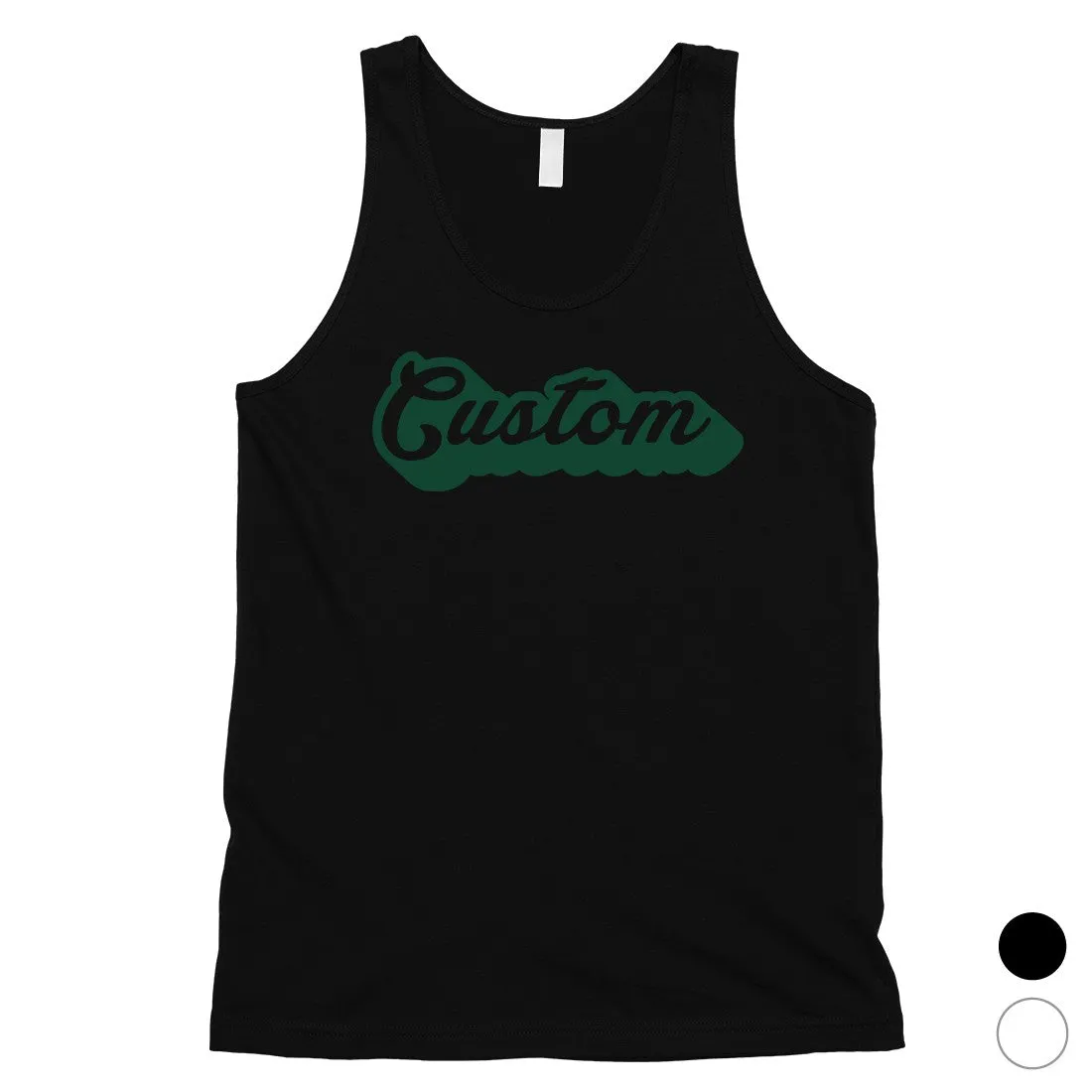 Green Pop Up Text Classic Cool Custom Mens Personalized Tank Tops