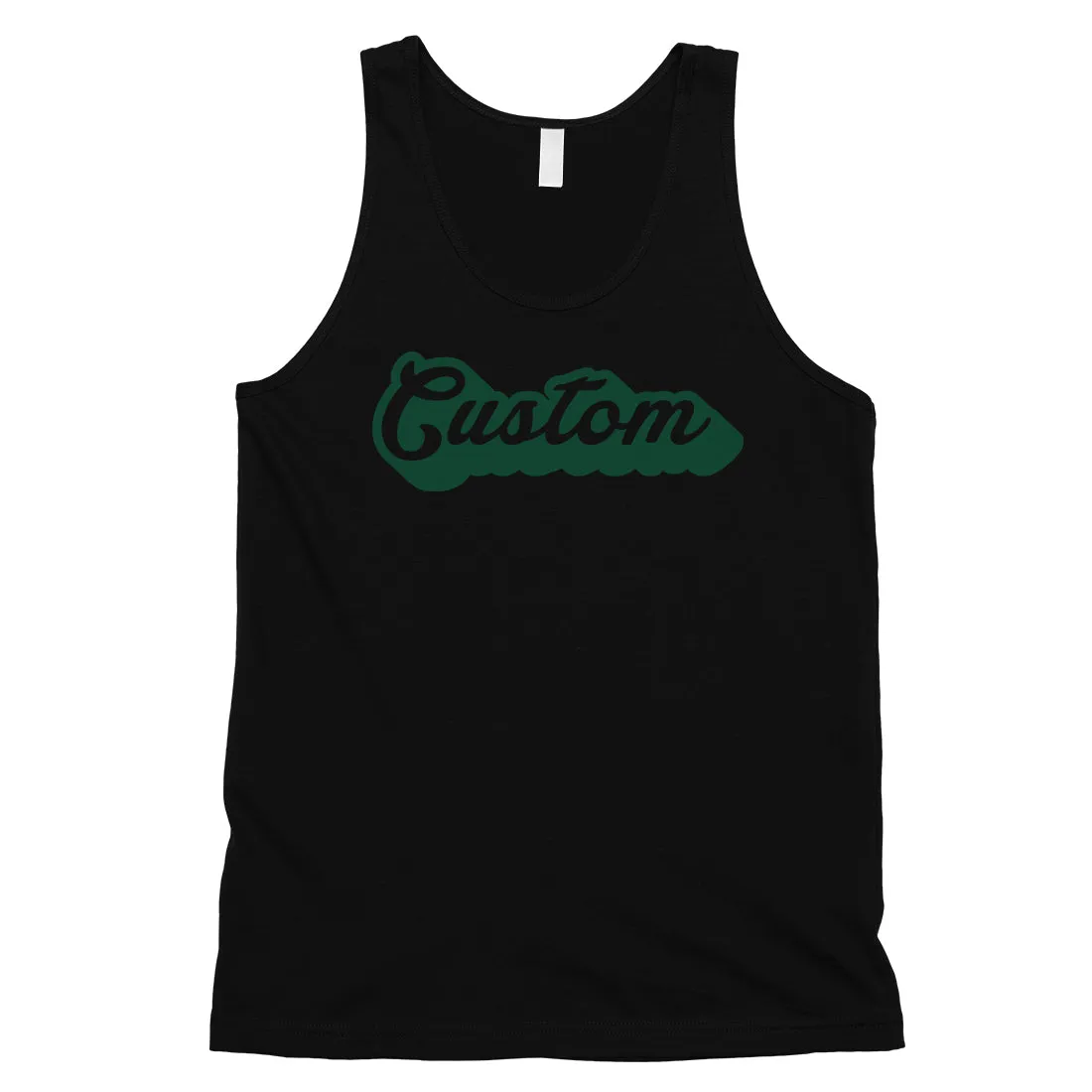 Green Pop Up Text Classic Cool Custom Mens Personalized Tank Tops