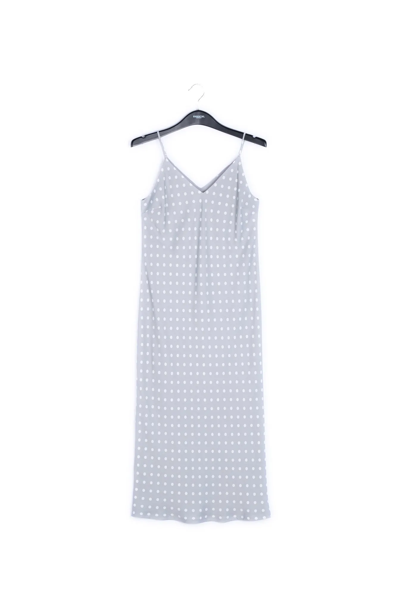 Grey polka dot slip dress