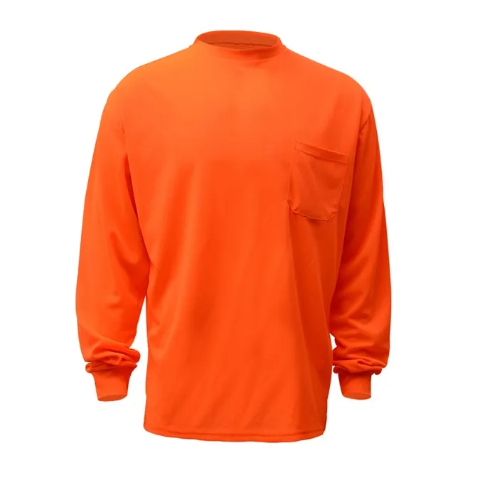 GSS Moisture Wicking Long Sleeve Safety T-Shirt With Chest Pocket