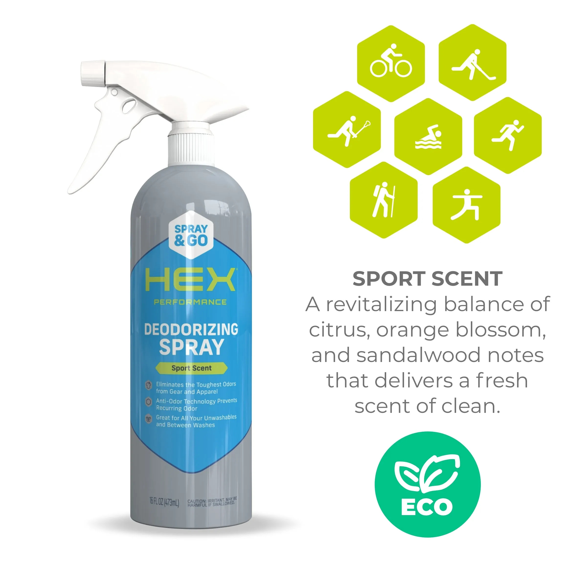 HEX Deodorizing Spray (16 oz) Sport Scent