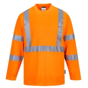 Hi-Vis Long Sleeved T-Shirt with pocket RIS 3279 Portwest S191