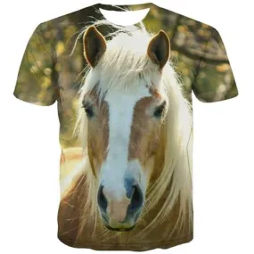 Horse T-shirt Men Animal Shirt Print Lovely Tshirt Printed Funny T-shirts 3d Leisure Tshirts Cool Short Sleeve T shirts Men New