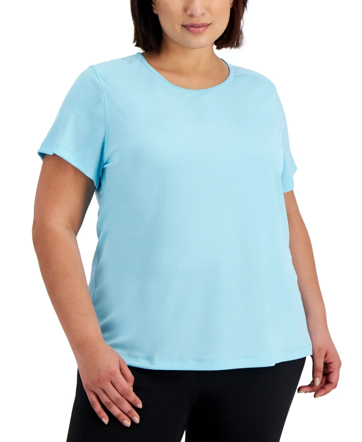 ID Ideology Women's Birdseye Mesh T Shirt Blue