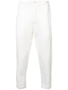 Ivory Linen Cropped Slim Pant