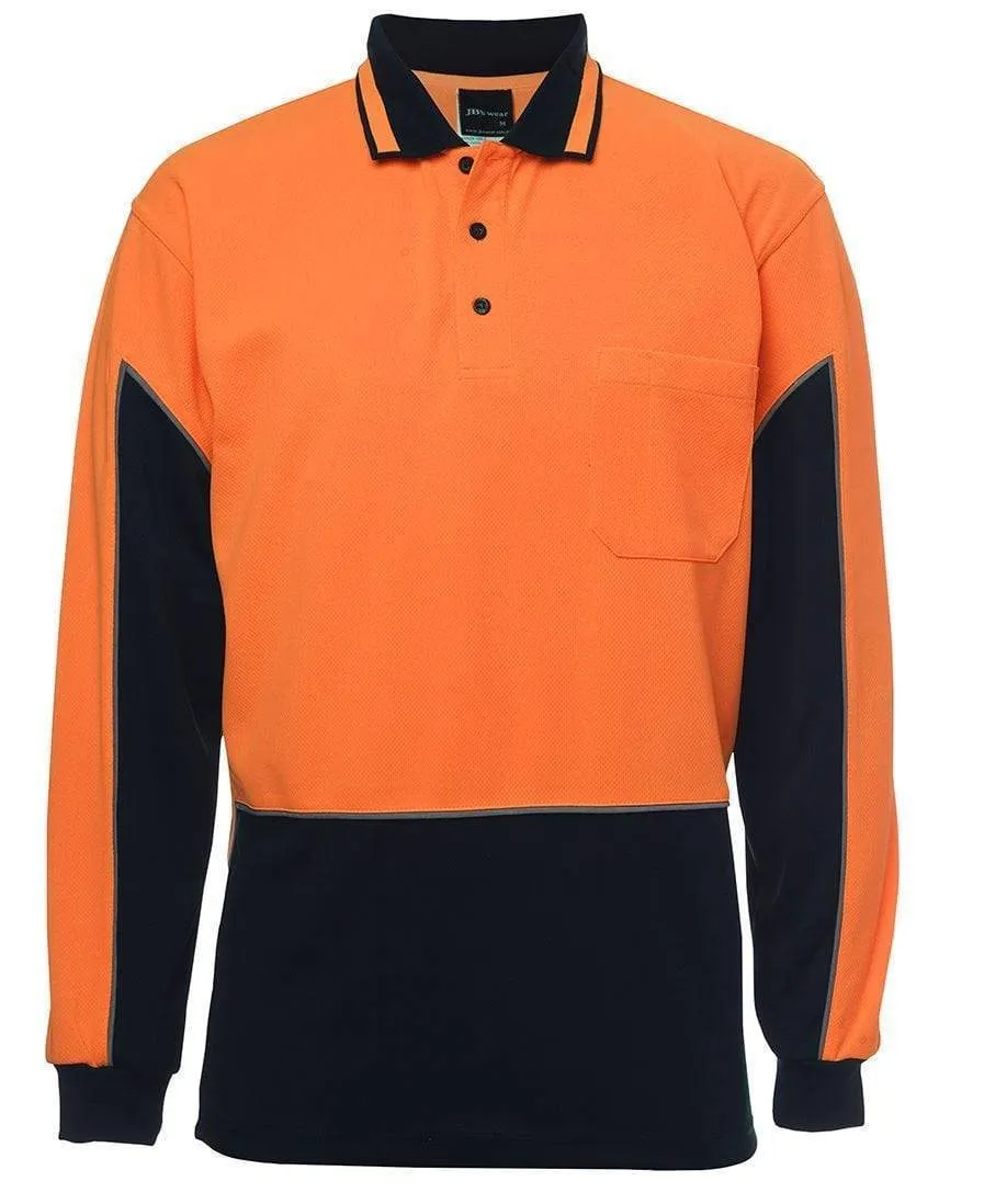 JB'S Hi-Vis Long Sleeve Gap Polo 6HVGL