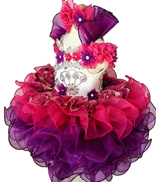 Jennifer Wu Baby Girl Cupcake Nations Pageant Dress with Hair Bow