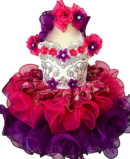 Jennifer Wu Baby Girl Cupcake Nations Pageant Dress with Hair Bow