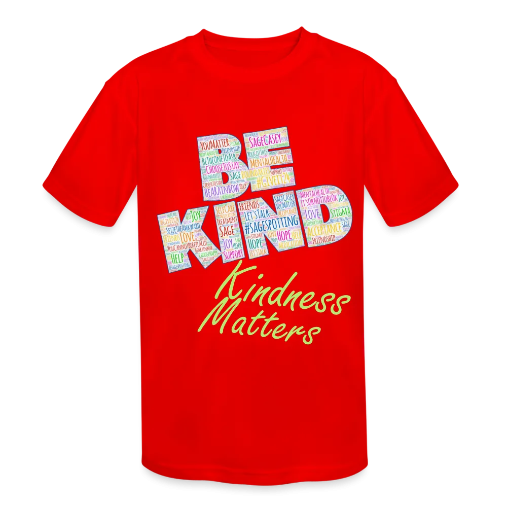 Kids' Athletic T-Shirt - Be Kind, WordCloud