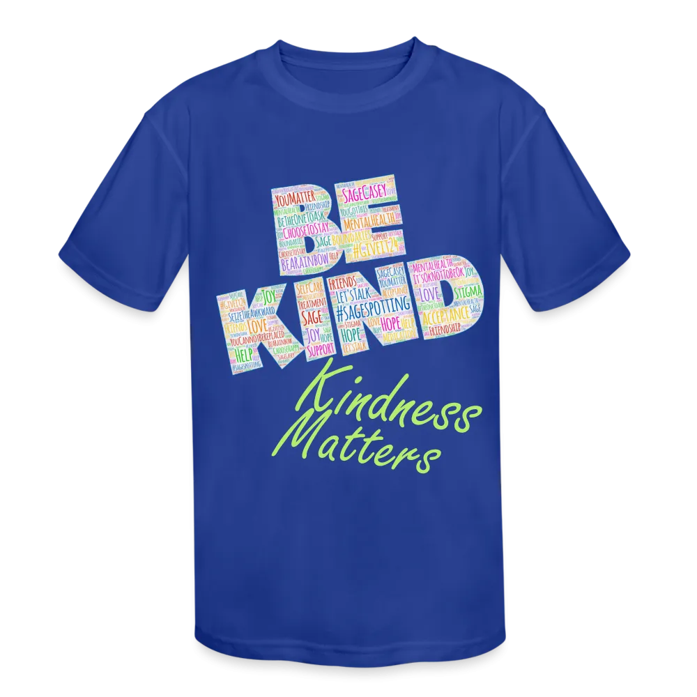 Kids' Athletic T-Shirt - Be Kind, WordCloud