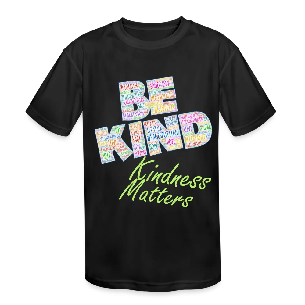 Kids' Athletic T-Shirt - Be Kind, WordCloud