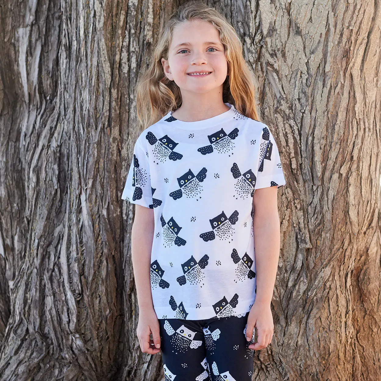 Kids Owls Pattern Graphic T-shirt