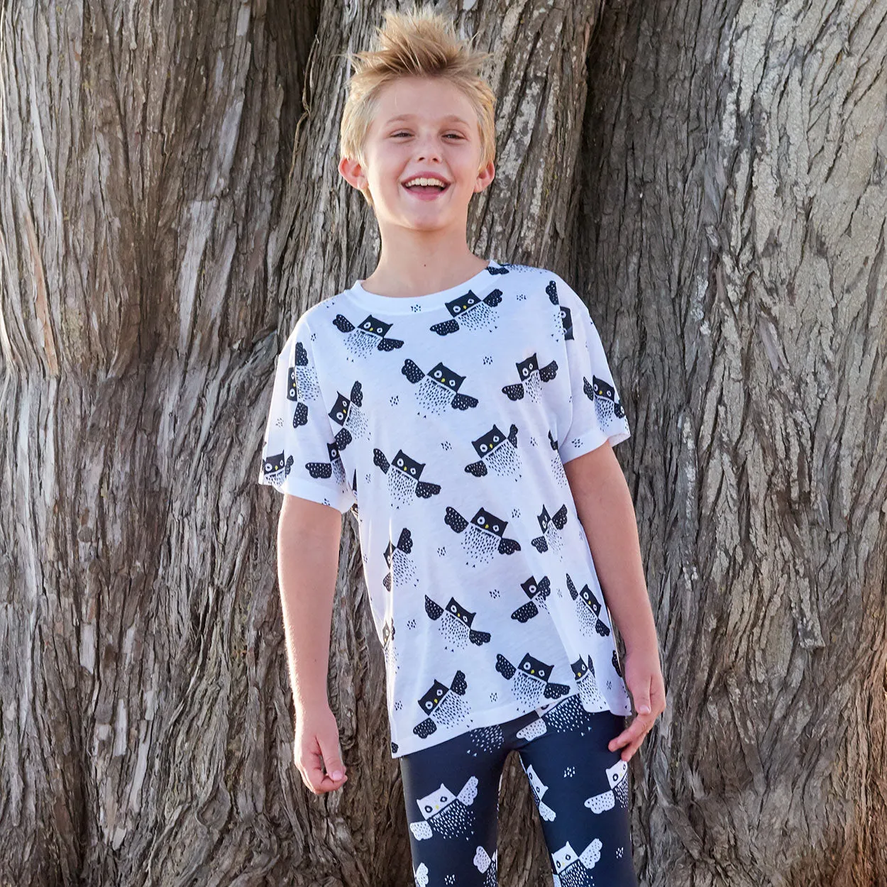 Kids Owls Pattern Graphic T-shirt