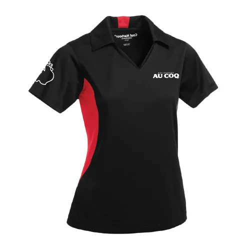 Ladies' Snag Resistant Colour Block Polo BLACK/RED (12PCS MINIMUM)