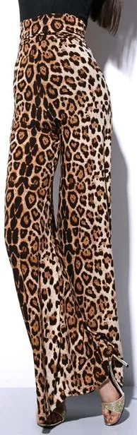 Leopard Print Flared Pants