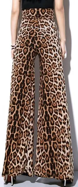 Leopard Print Flared Pants