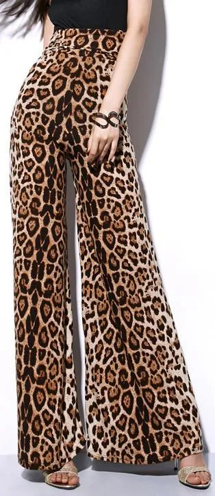 Leopard Print Flared Pants