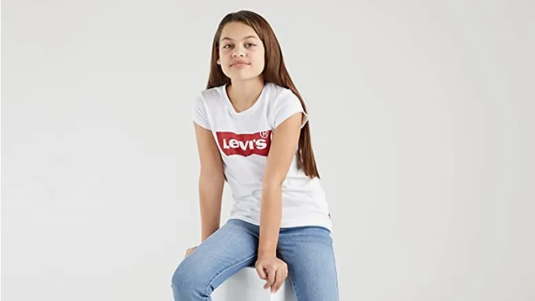 Levi's Kids T-shirt manica corta da ragazza Fur Puffer 3E4234-W5J white