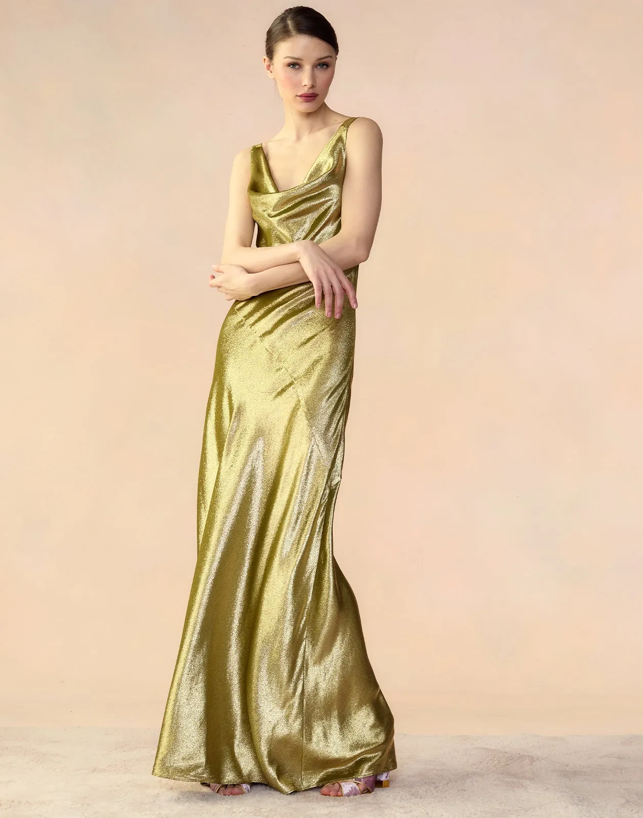 Liquid Gold Lamé Dress