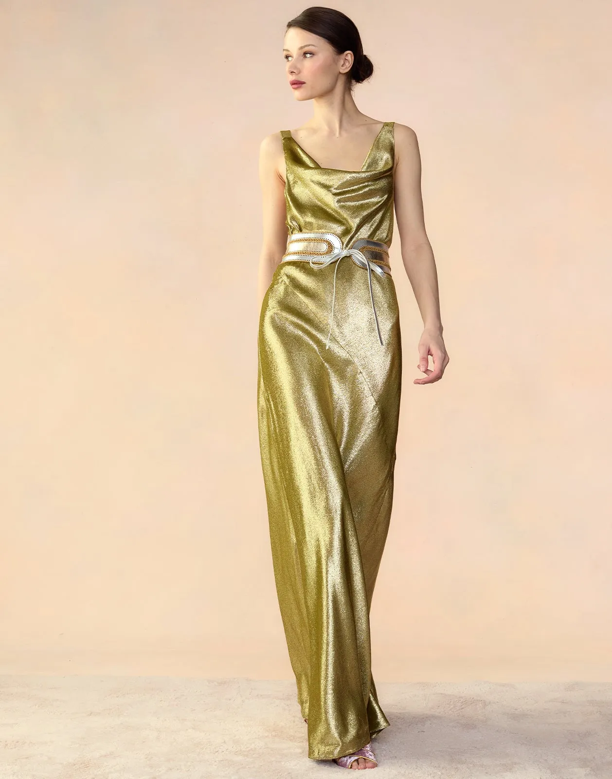 Liquid Gold Lamé Dress