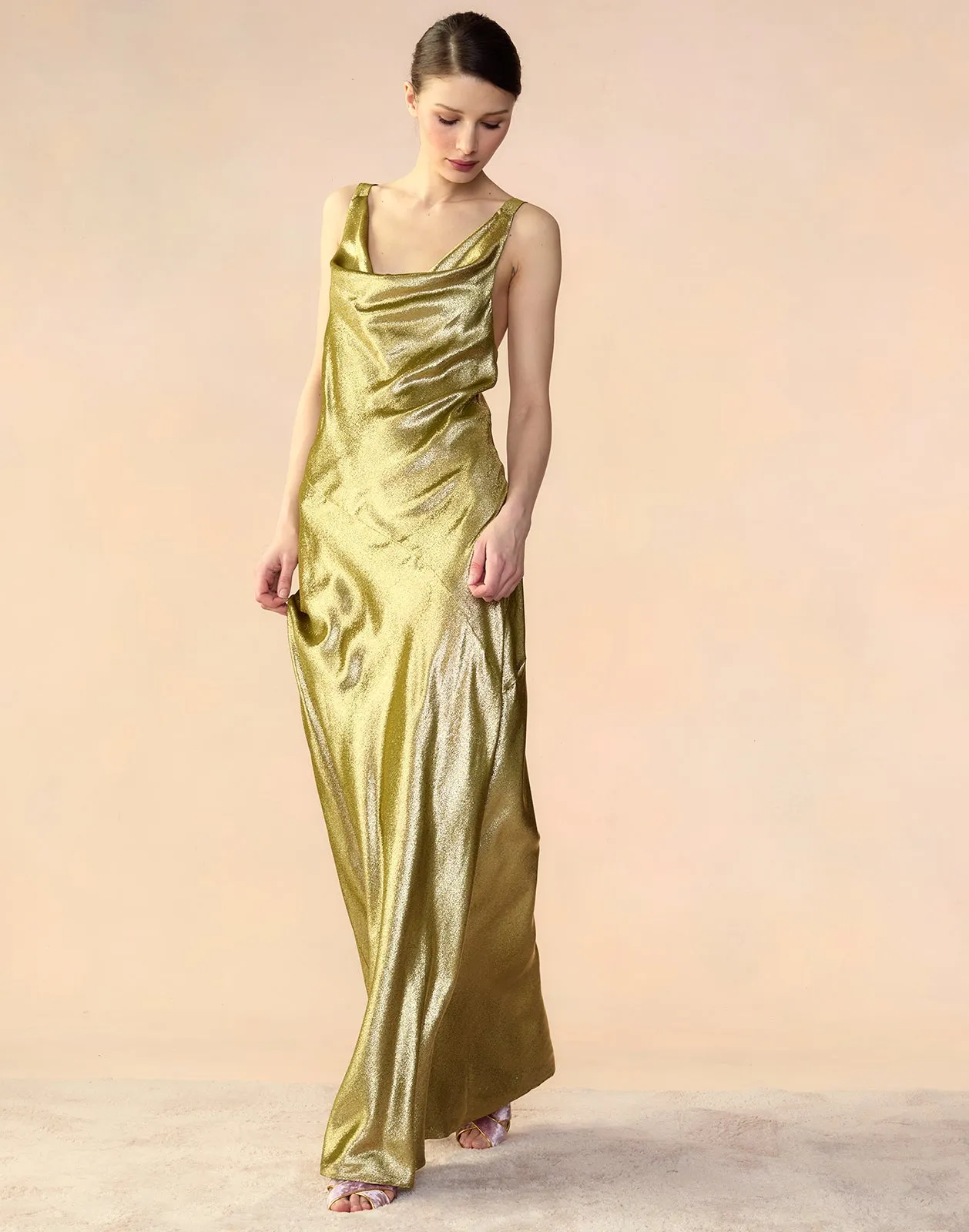 Liquid Gold Lamé Dress