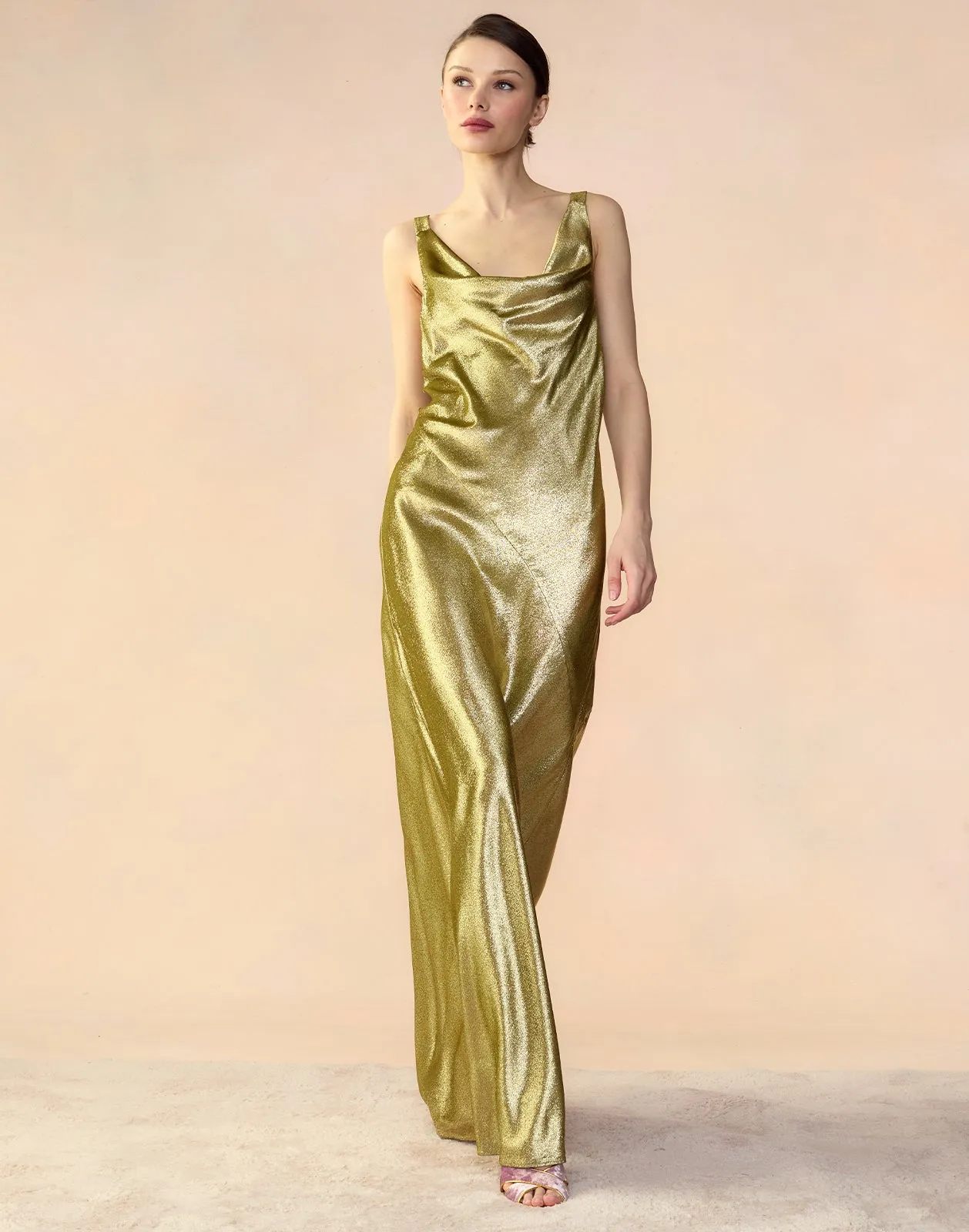 Liquid Gold Lamé Dress