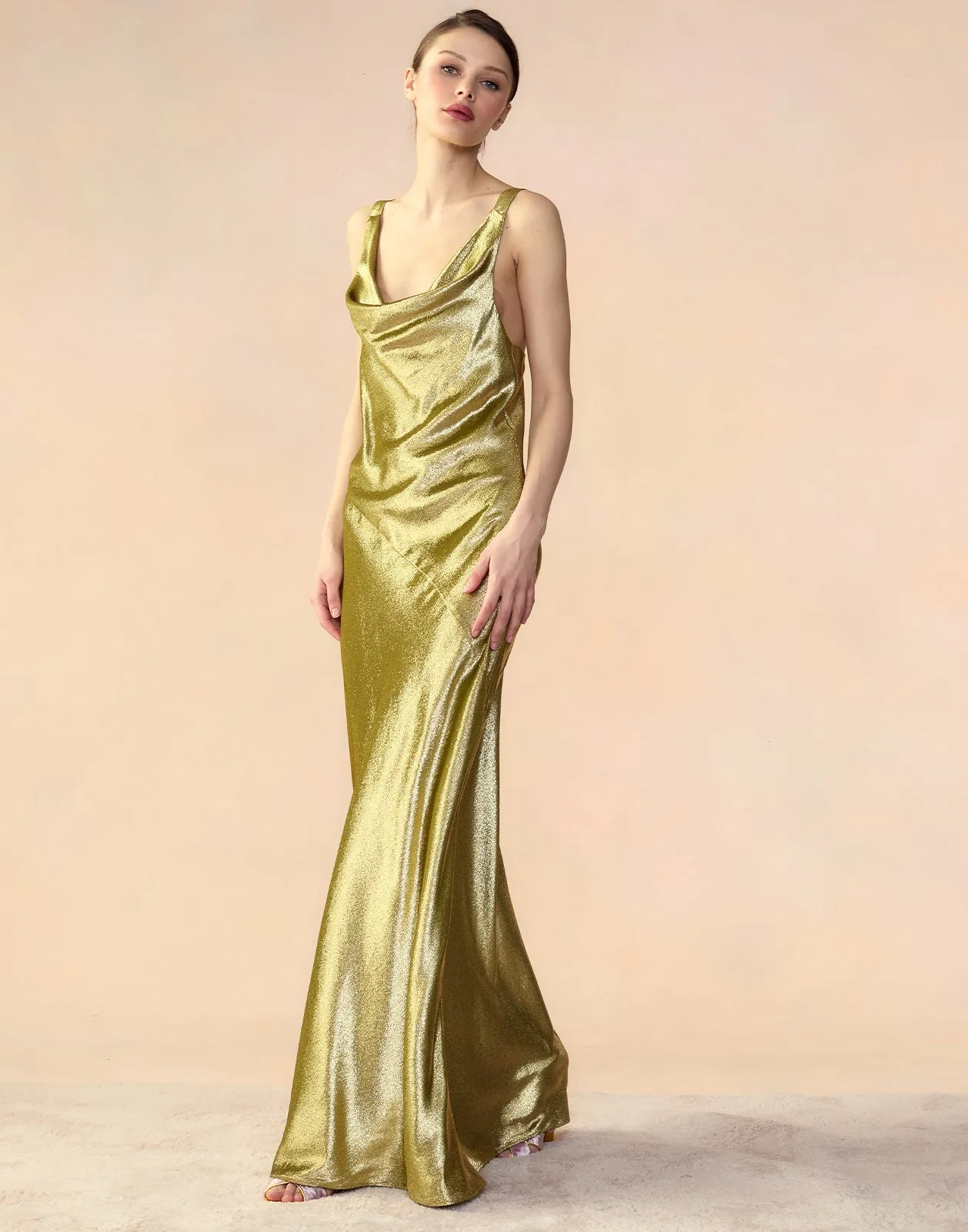 Liquid Gold Lamé Dress