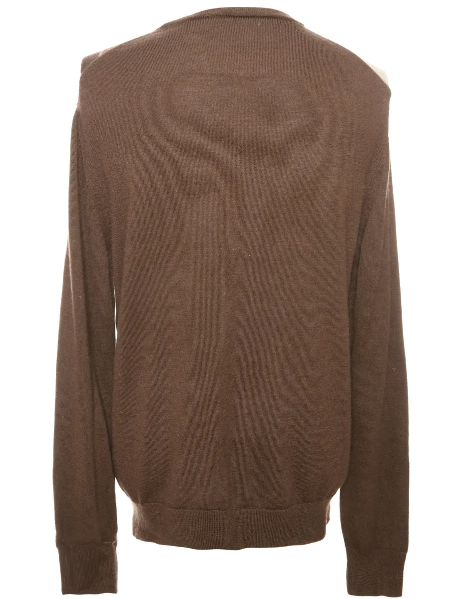 Long Sleeved Brown Jumper - L