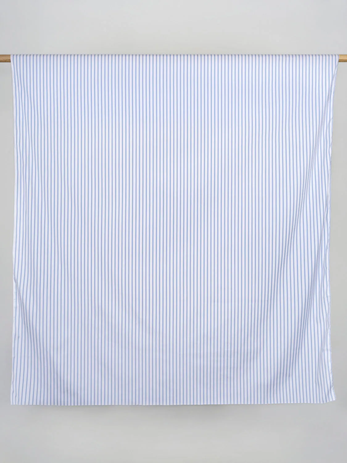 Luxe Striped Cotton Poplin Shirting - Cornflower Blue   White - Swatch