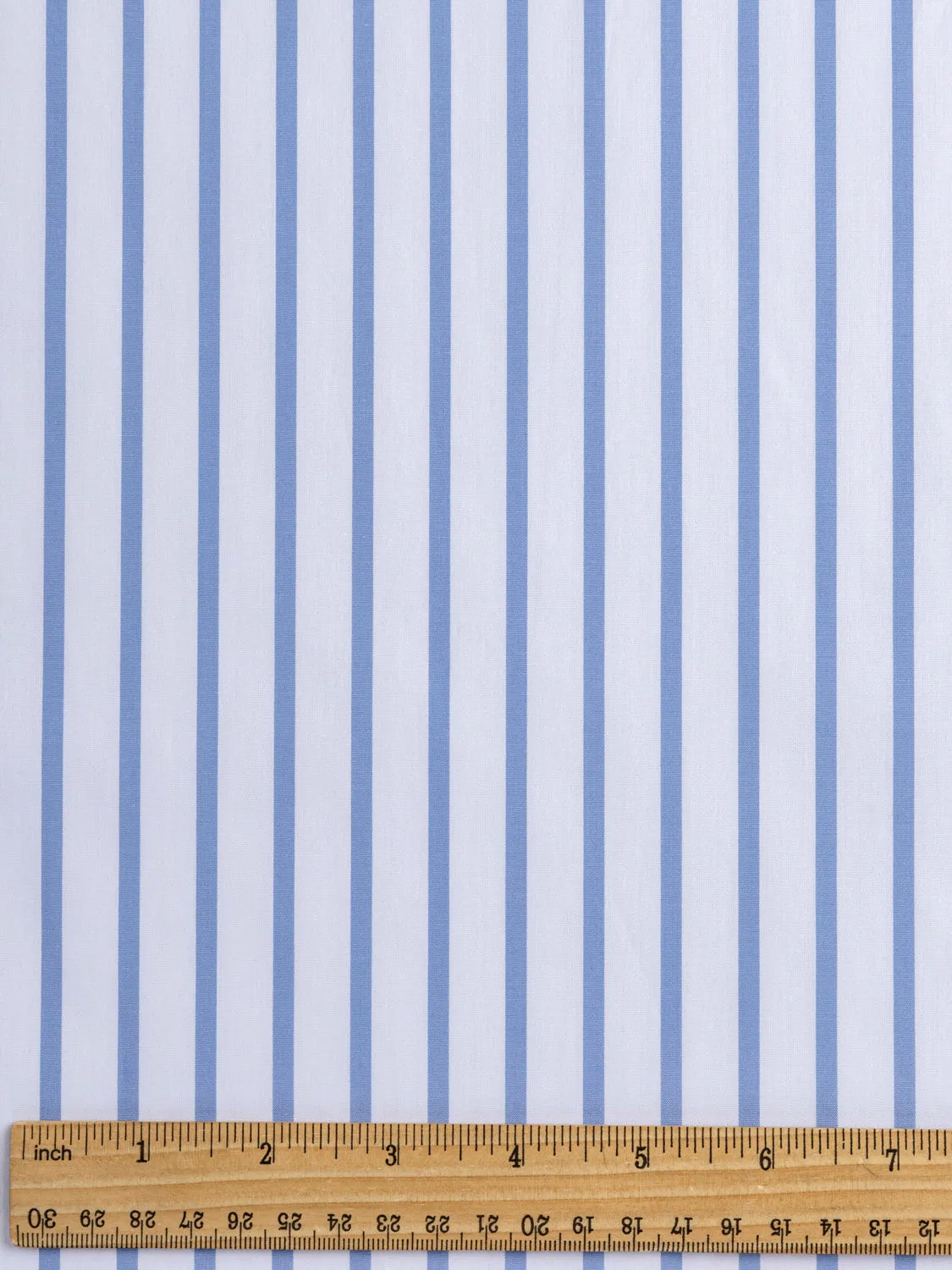 Luxe Striped Cotton Poplin Shirting - Cornflower Blue   White - Swatch