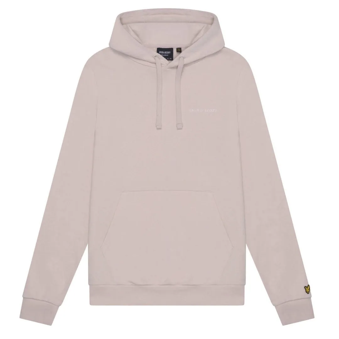 Lyle Scott Loopback Embroidered Logo Cream Pull Over Hoodie