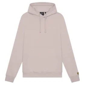 Lyle Scott Loopback Embroidered Logo Cream Pull Over Hoodie