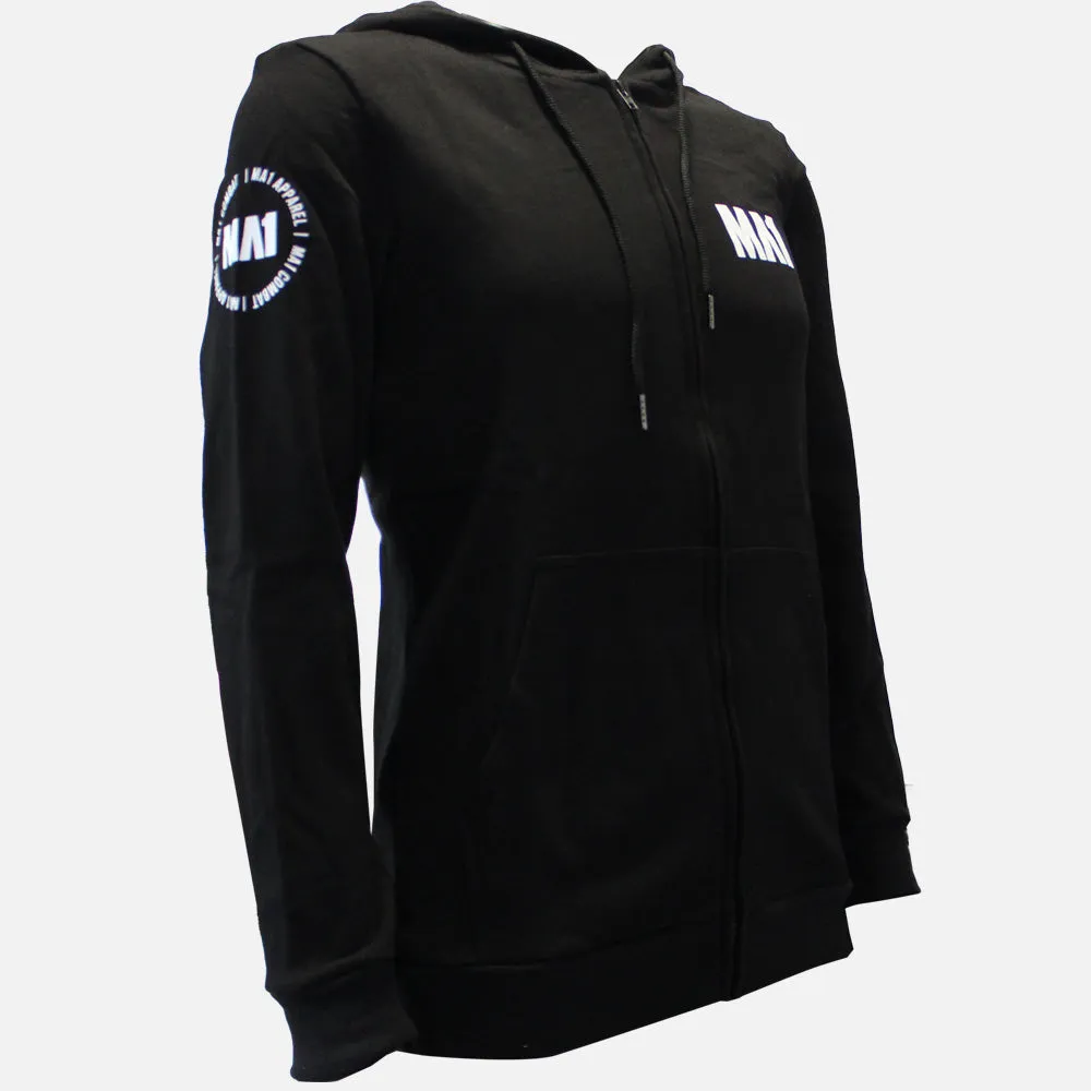 MA1 Monogram Black Zip Hoodie