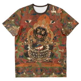 Mahakala | Enlightened Buddhist  Protector | Tibetan Thangka Antique Graphic Tee T-Shirt