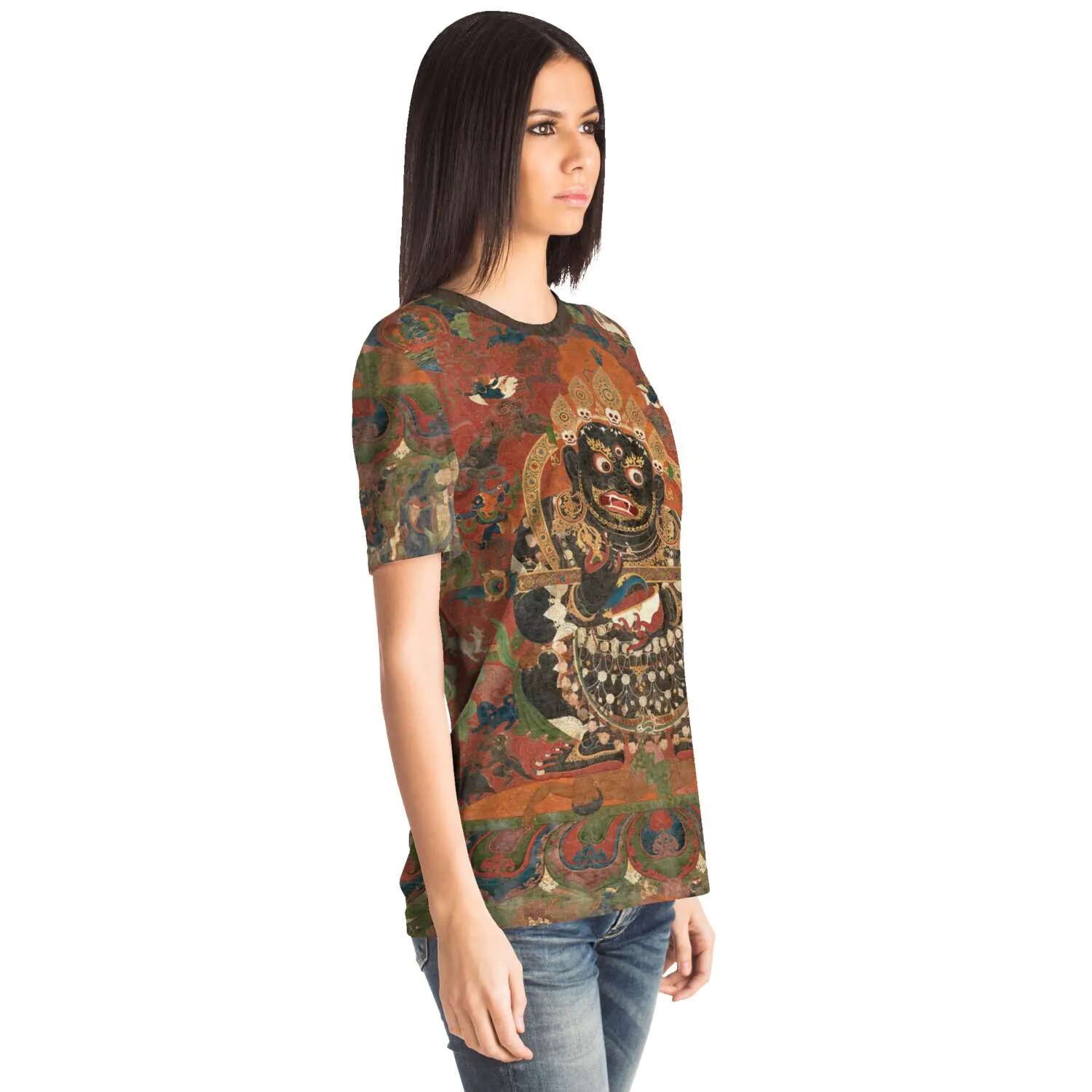 Mahakala | Enlightened Buddhist  Protector | Tibetan Thangka Antique Graphic Tee T-Shirt