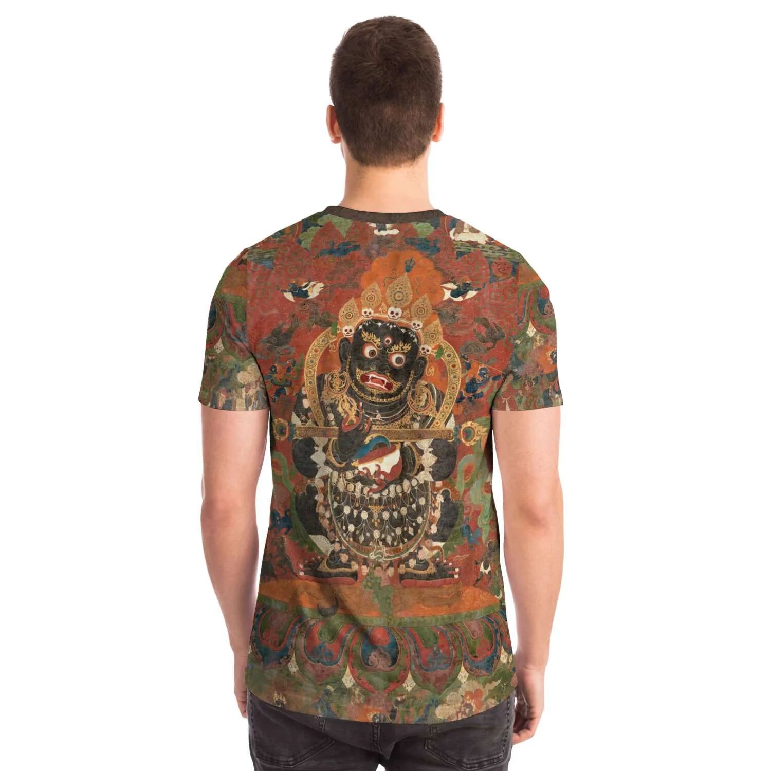 Mahakala | Enlightened Buddhist  Protector | Tibetan Thangka Antique Graphic Tee T-Shirt