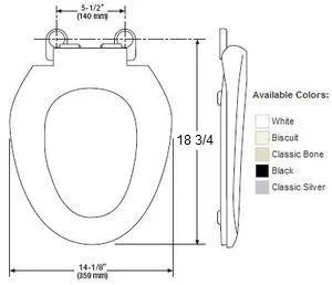 Mansfield Elongated Bone Toilet Seat