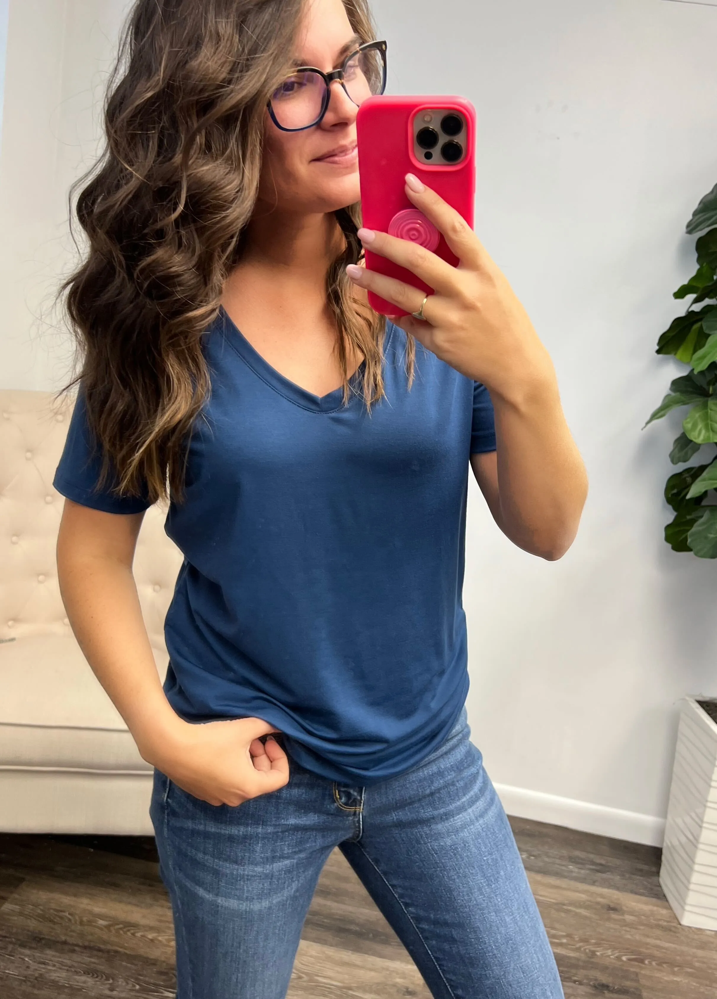 Meghan Relaxed Tee - Insignia Blue (Ships in 1-2 Weeks)