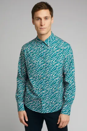 Men's Classic Long Sleeve Shirt in Shima Print