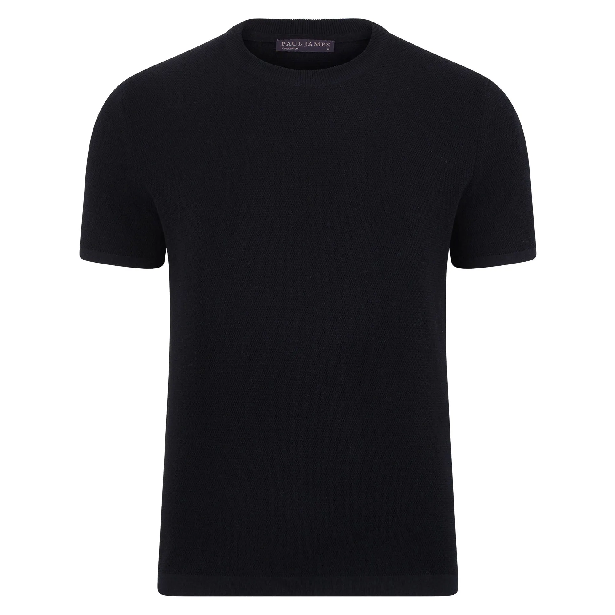 Mens Heavyweight Cotton Knitted Textured T-Shirt