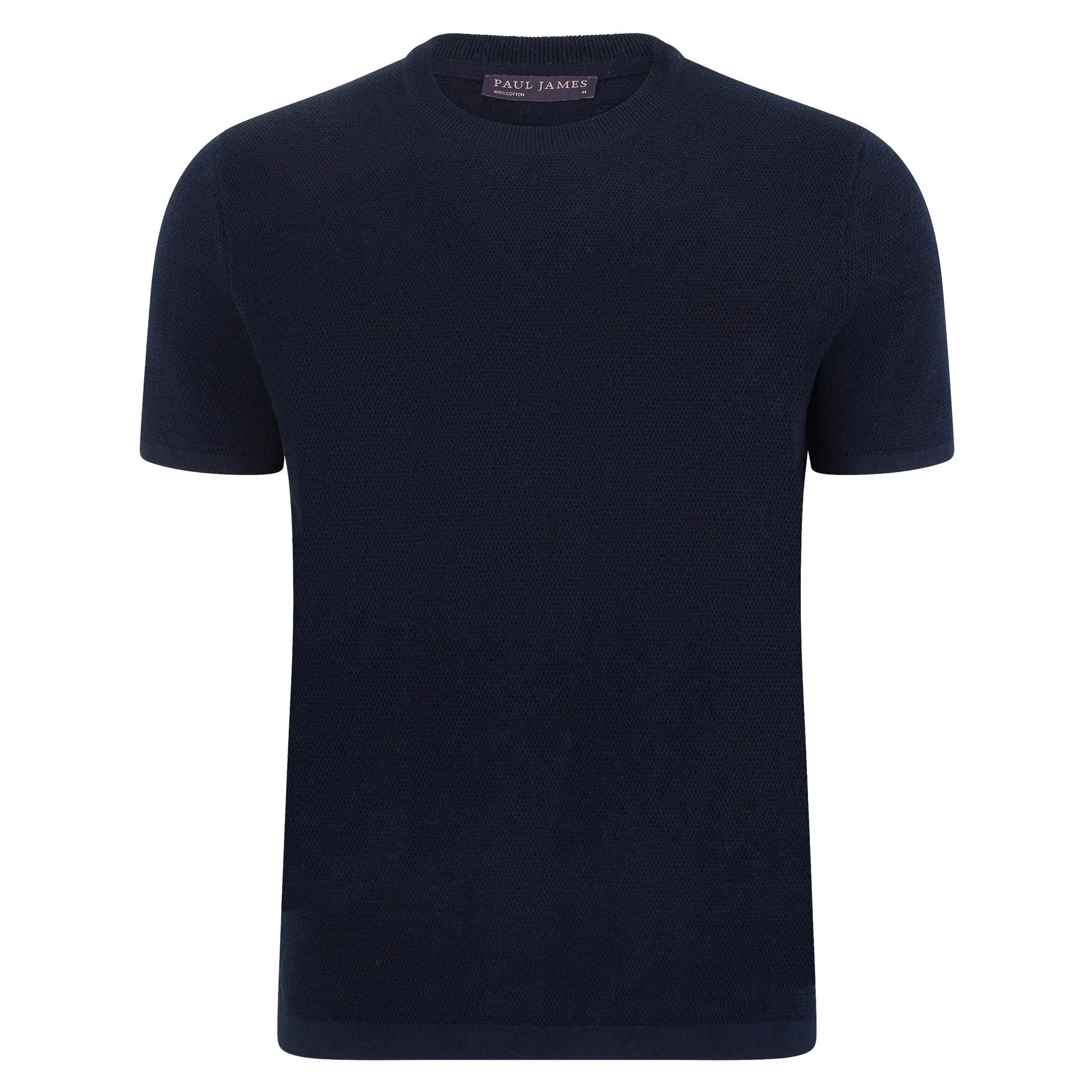 Mens Heavyweight Cotton Knitted Textured T-Shirt