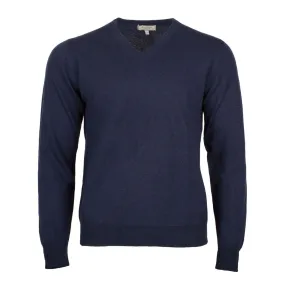 Men's Merino Wool V Neck Jumper Cosmos