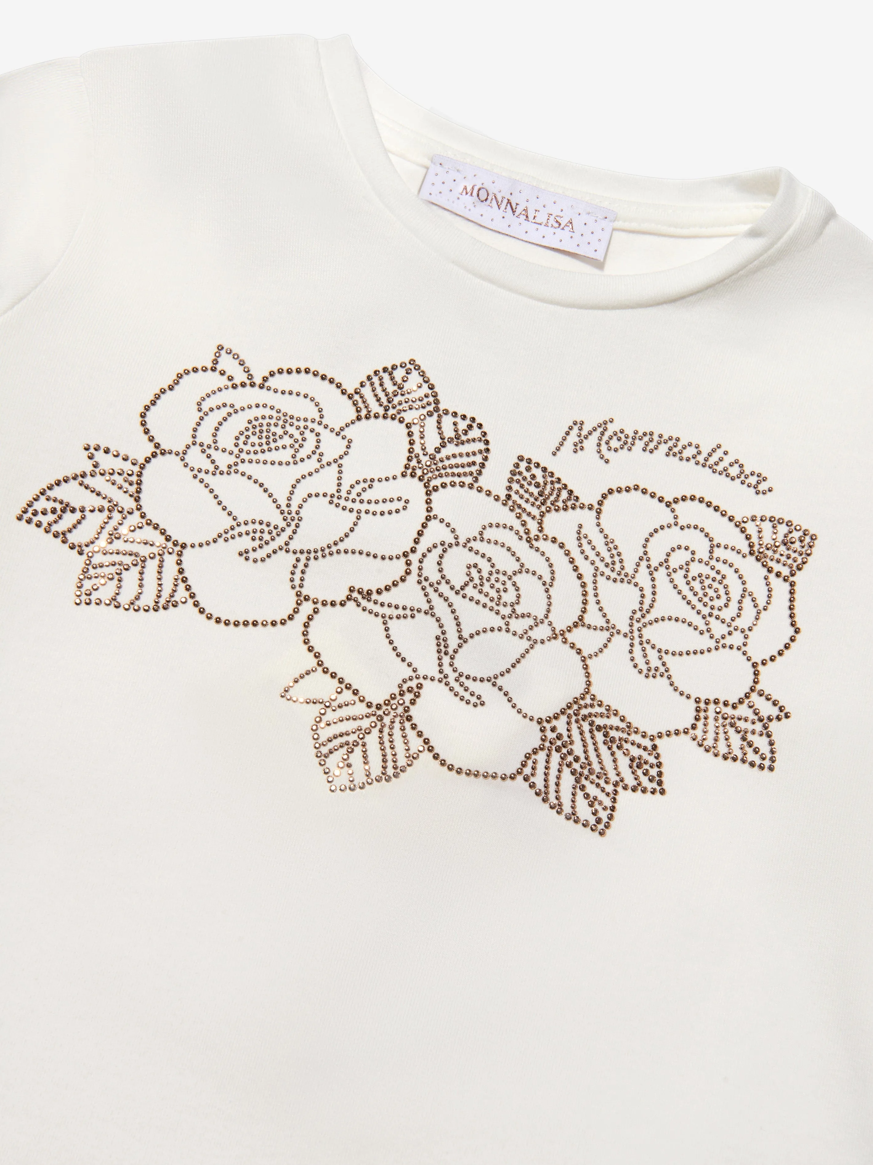 Monnalisa Girls Long Sleeve Rose T-Shirt