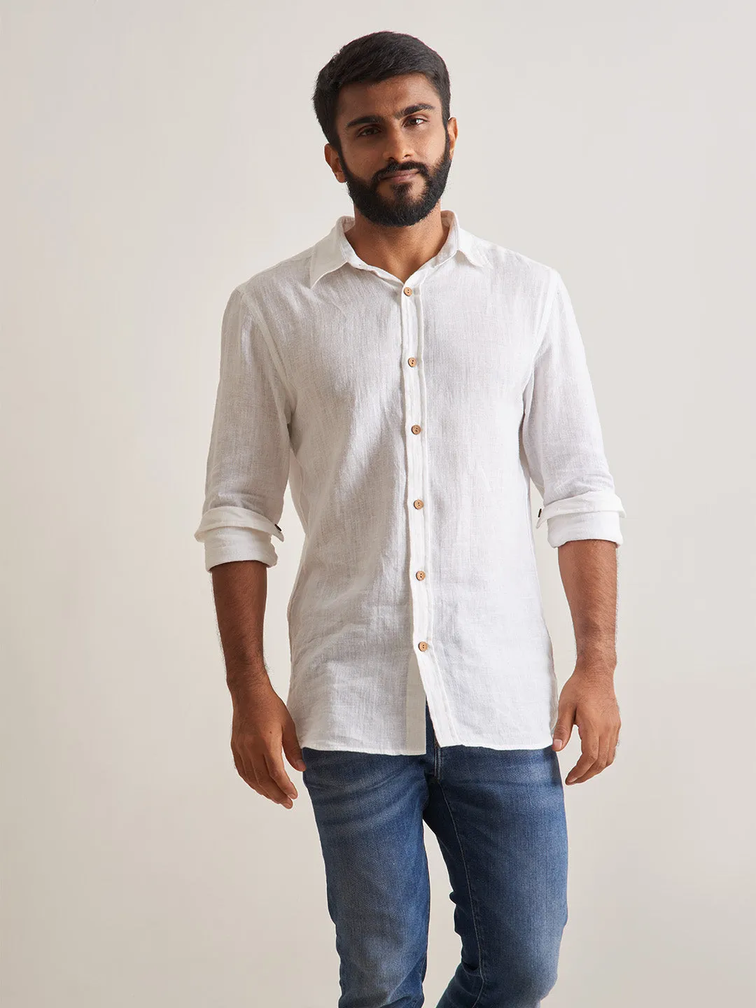 Morning mist linen shirt