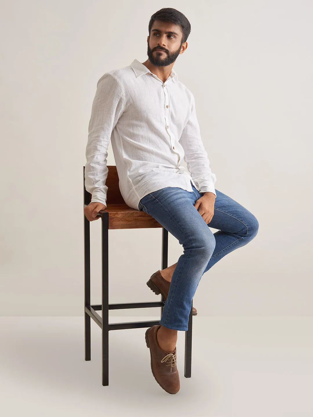 Morning mist linen shirt