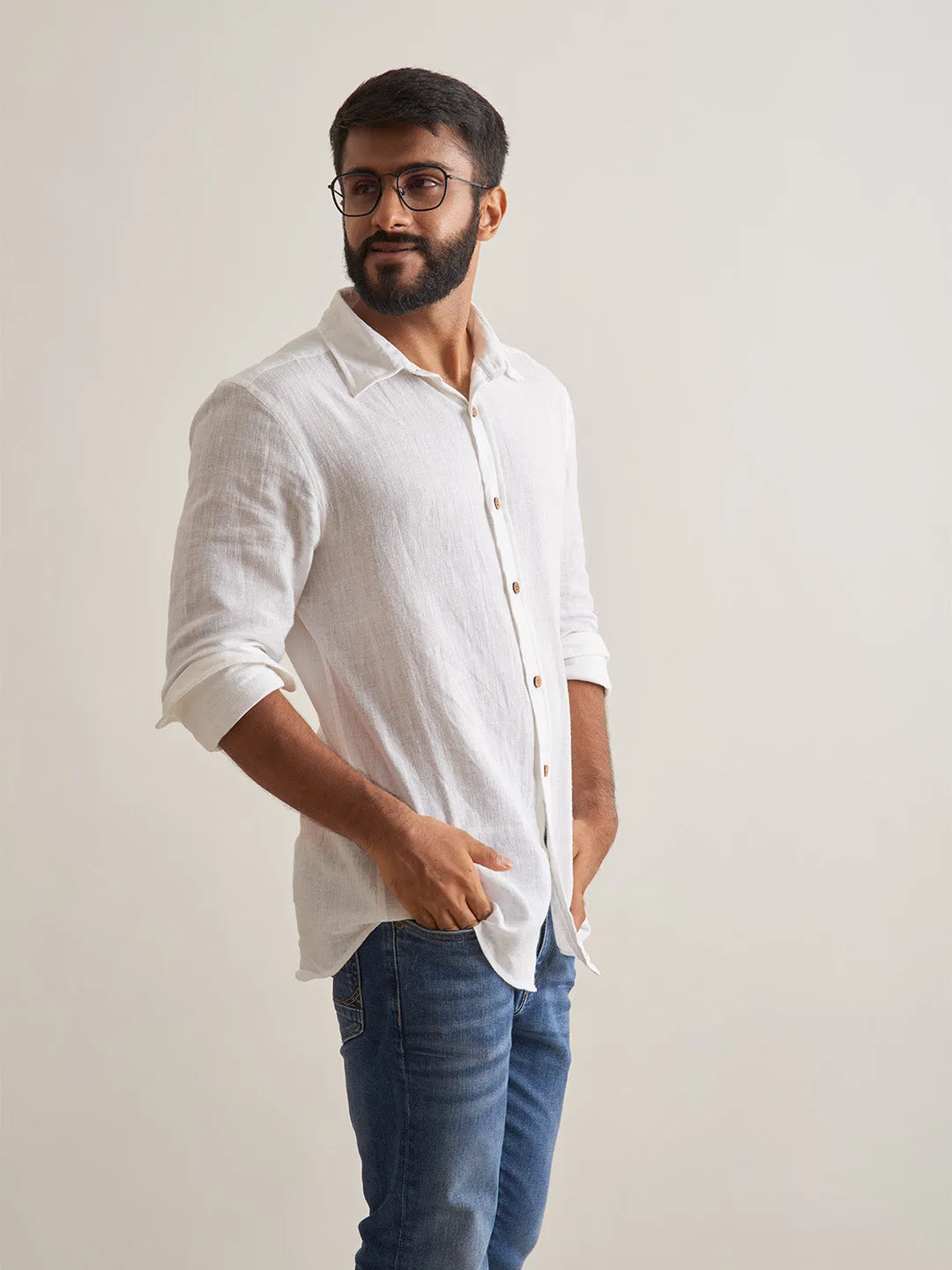 Morning mist linen shirt