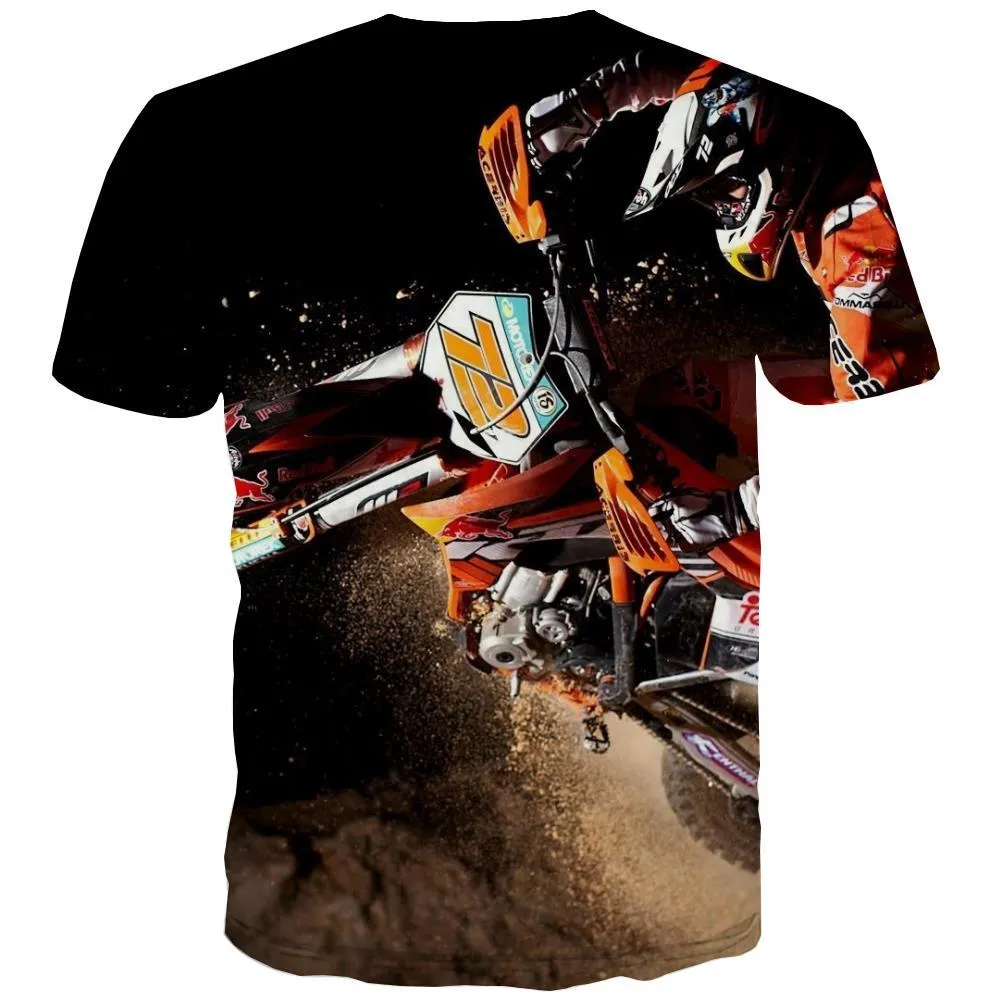 Motocross T-shirt Men motorcycle T shirts Funny Offroad T-shirts 3d Short Sleeve